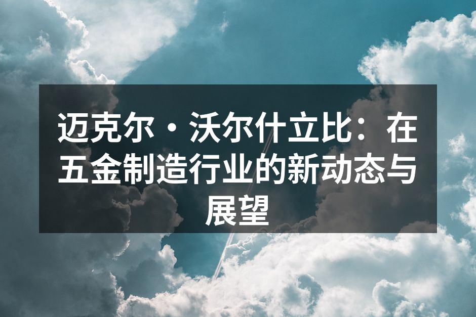 迈克尔·沃尔什立比：在五金制造行业的新动态与展望